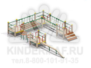 Детский спортивный комплекс (подвесной мостик , бум бревно) - 4448