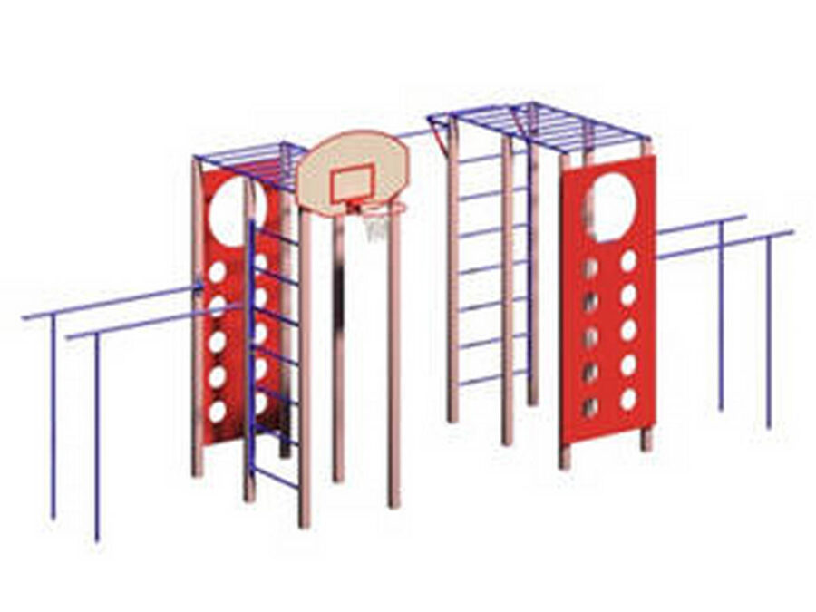 Детский спортивный комплекс (стенка лаз , рукоход , баскетбольное кольцо) - 4444