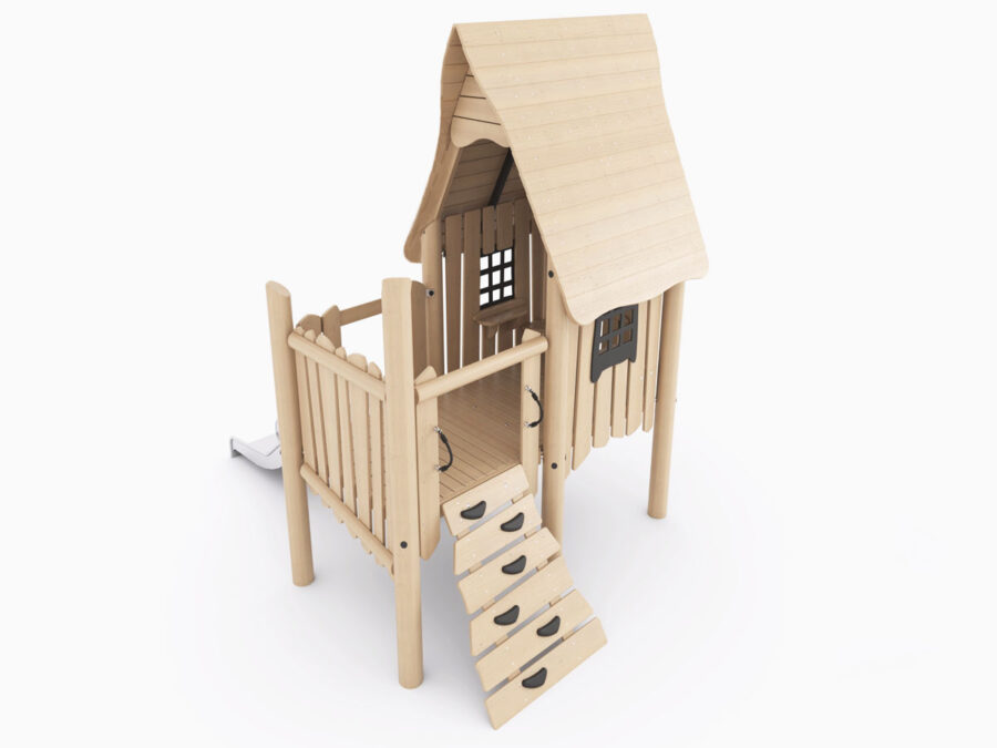 Детский игровой домик с горкой серии ЭКО - 8012Э